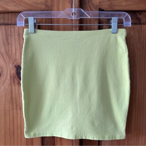 Divided H&M Women’s Neon Yellow Mini Skirt Retro -‎ Size 4 - Picture 3 of 5